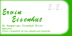 ervin eisenhut business card